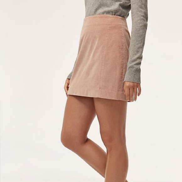 Aritzia Dresses & Skirts - Sunday Best Aritzia Blush Pink Corduroy Mini Skirt – Size 4 – Soft Cotton Blend